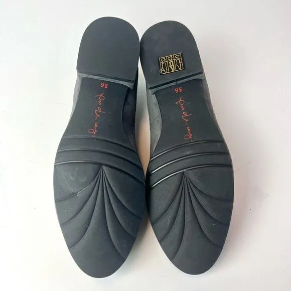Pas de Rouge Gray Suede Loafers Sz 36