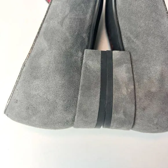 Pas de Rouge Gray Suede Loafers Sz 36