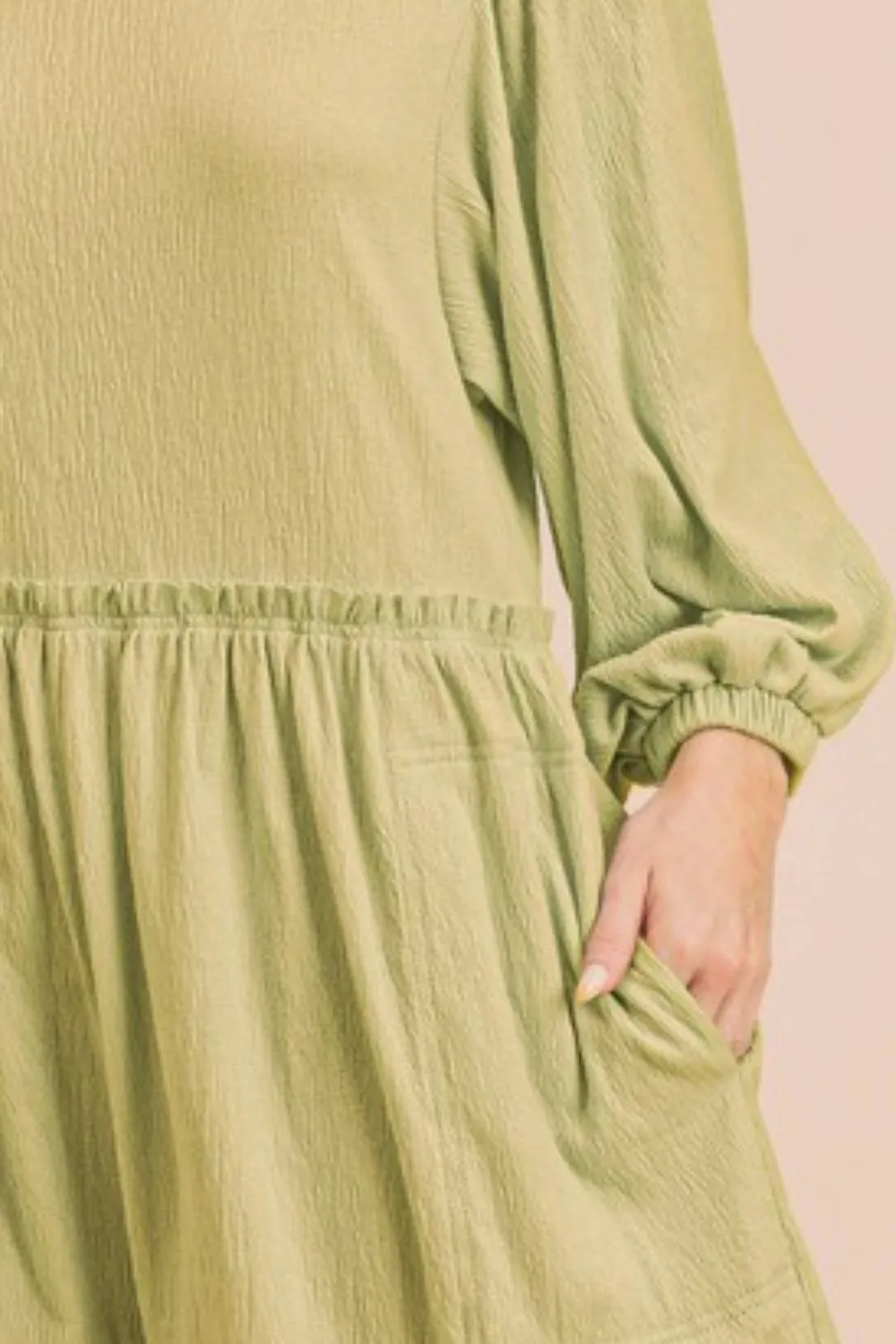 Playfully Chic Yellow-Green Frill Long Sleeve Romper