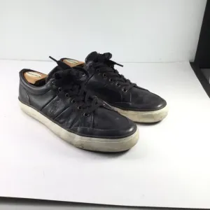 Polo by Ralph Lauren Ian Sneakers Men Size 10 Black Leather Lace-Up Low Top
