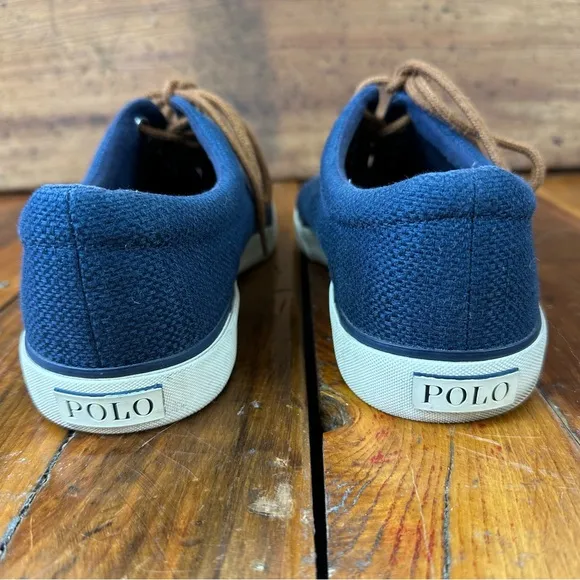 Polo Ralph Lauren PRL Forestmont II Navy Blue Hopsack Sneakers Size 10D