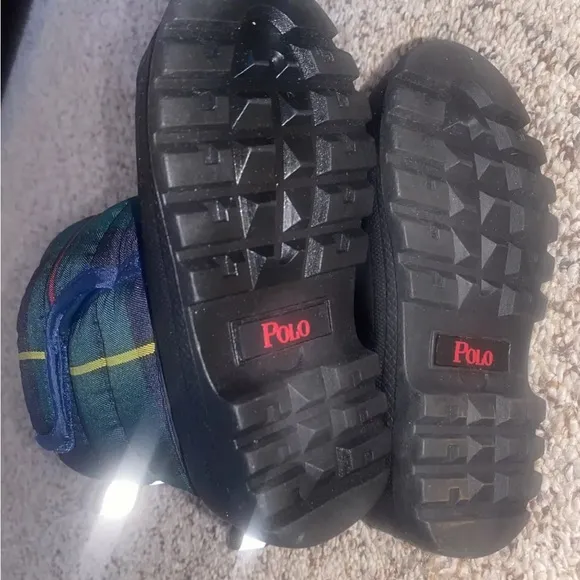 Polo Ralph Lauren Toddler Boys Removable Snow Boots Blue Red Logo Boy's Sz  7