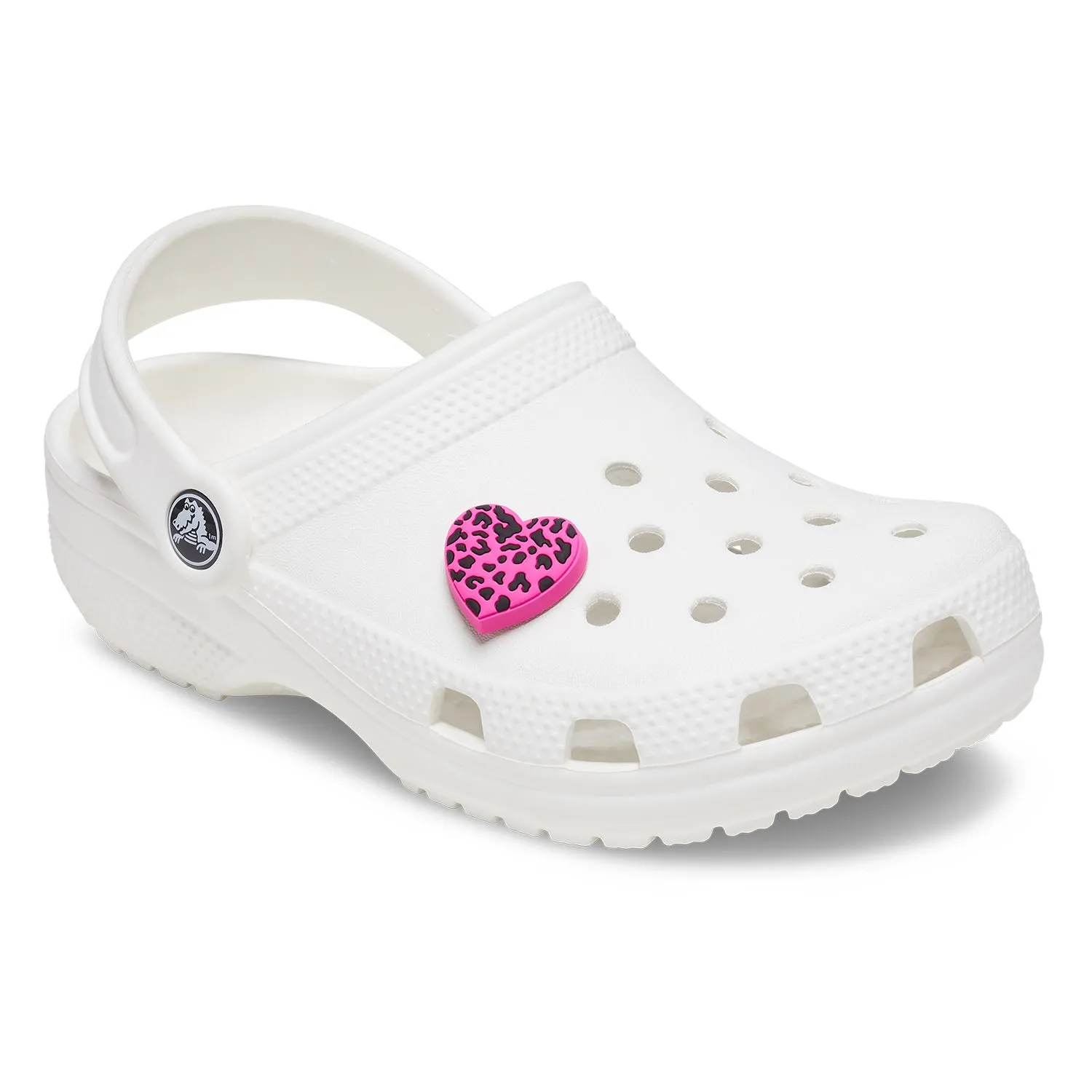 Purple Cheetah Print Heart Jibbitz