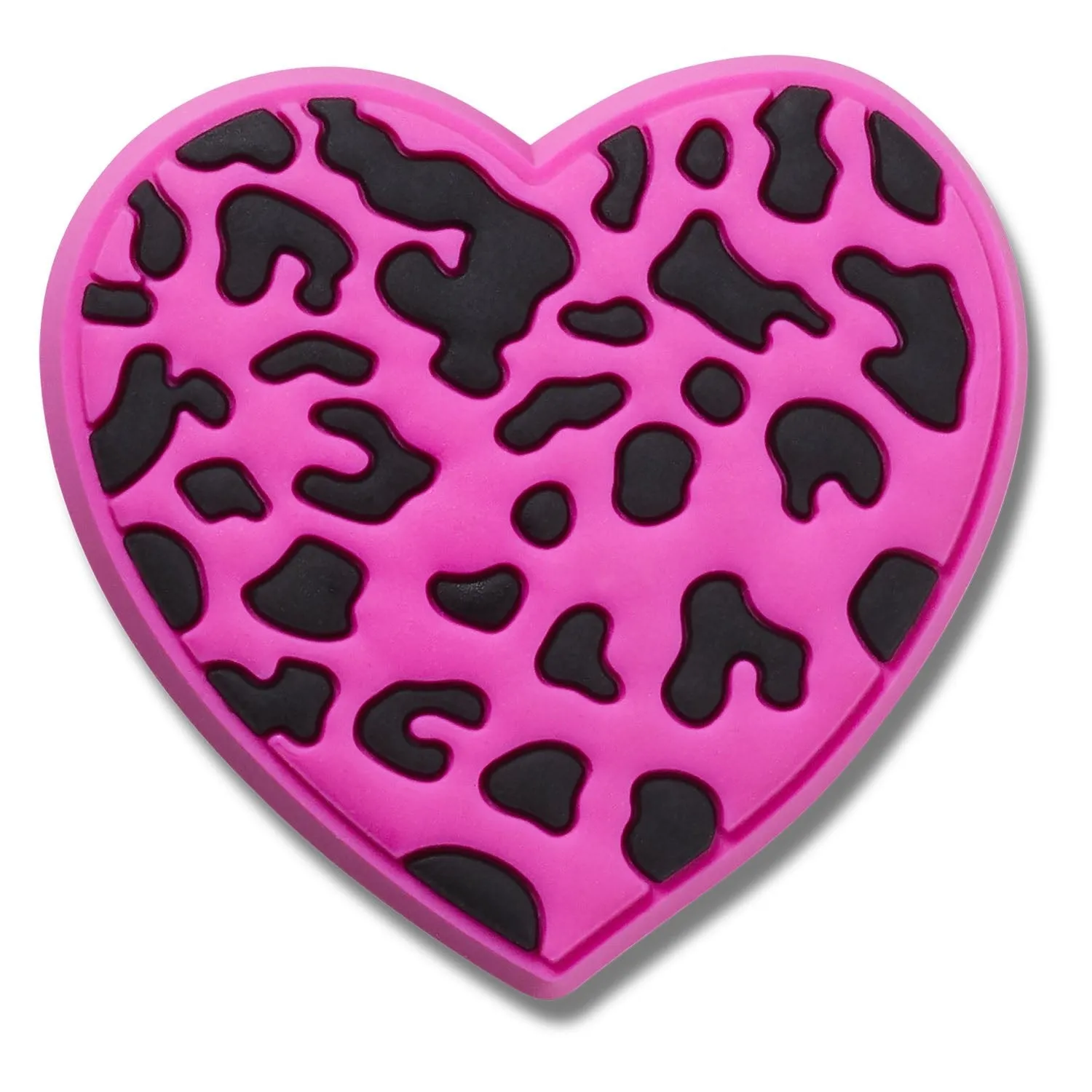 Purple Cheetah Print Heart Jibbitz