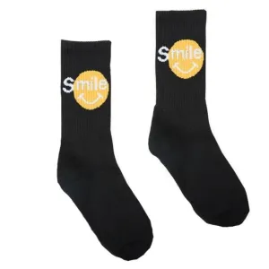 "SMILE" Chaussettes Montantes Streetwear Noir - URB1™
