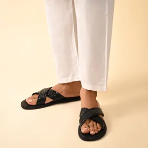Rhodes Black Slippers For Men