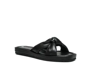Roberto Serpentini Women's Black Leather Knot Flats Sandals 30021 40% off