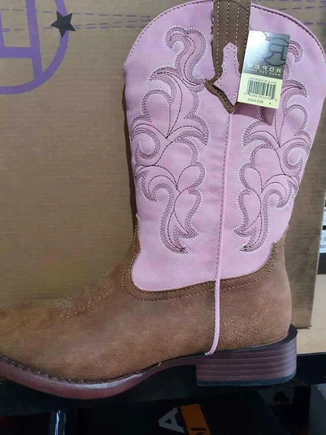 Roper Kids Blaze Tan/Pink Boots