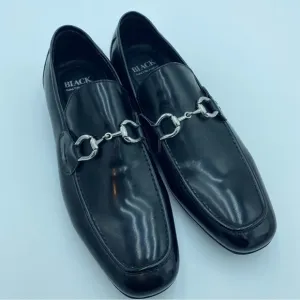 Saks Fith Avenue Black Tristan Horse Bit Loafers - 9