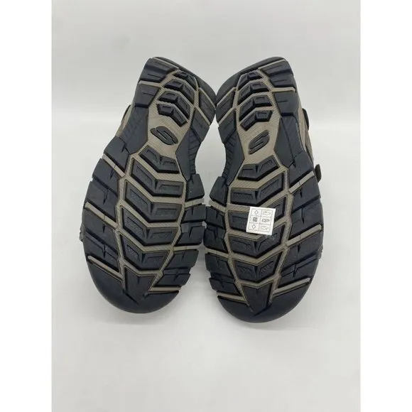 Skechers Sandals Mens 10 Brown Relaxed Fit Tresmen Garo Sport Leather 204105 NEW