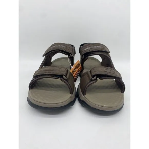 Skechers Sandals Mens 10 Brown Relaxed Fit Tresmen Garo Sport Leather 204105 NEW