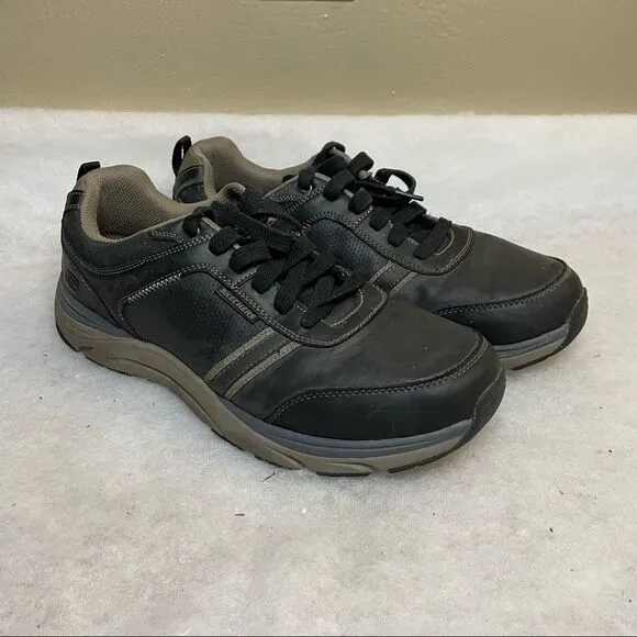 Skechers Sentinal Lunder Sneakers Relaxed Fit Casual Leather Dark Brown Men 13