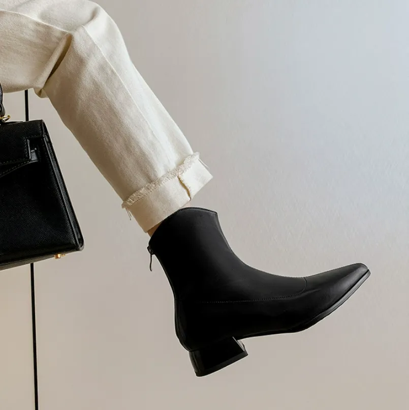 Small Feet Size 3 Block Heel Pointed Boots MS586