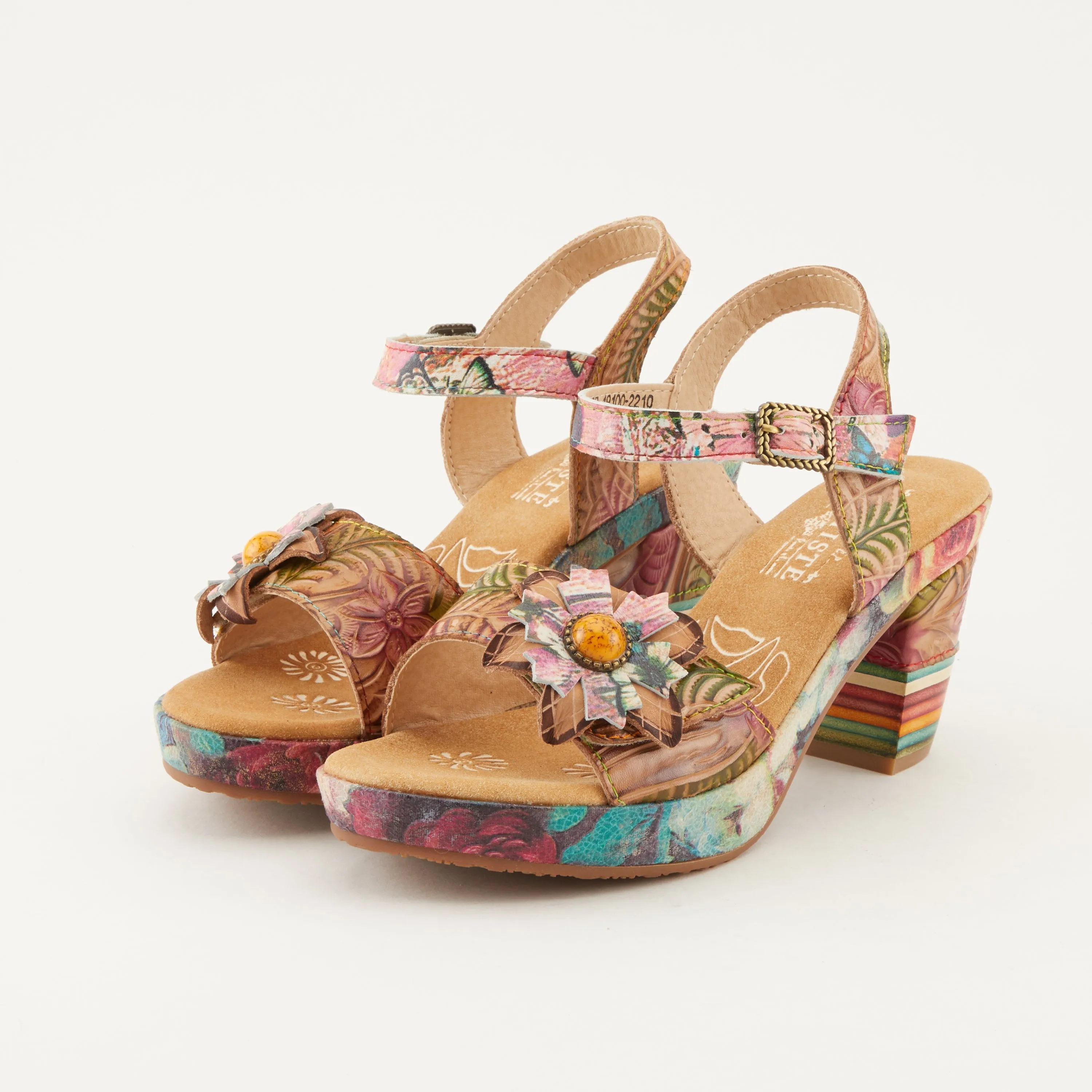 Spring Step Shoes  L'Artiste Leilanie Slingback Sandals Women's Multicolored Leather