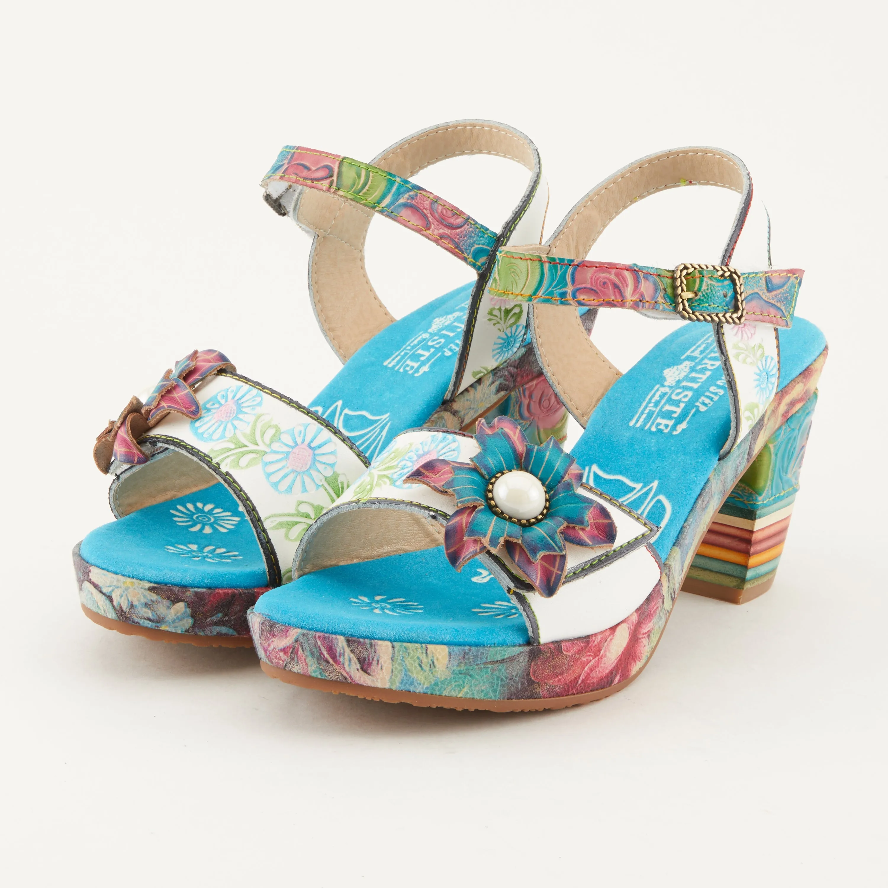 Spring Step Shoes  L'Artiste Leilanie Slingback Sandals Women's Multicolored Leather