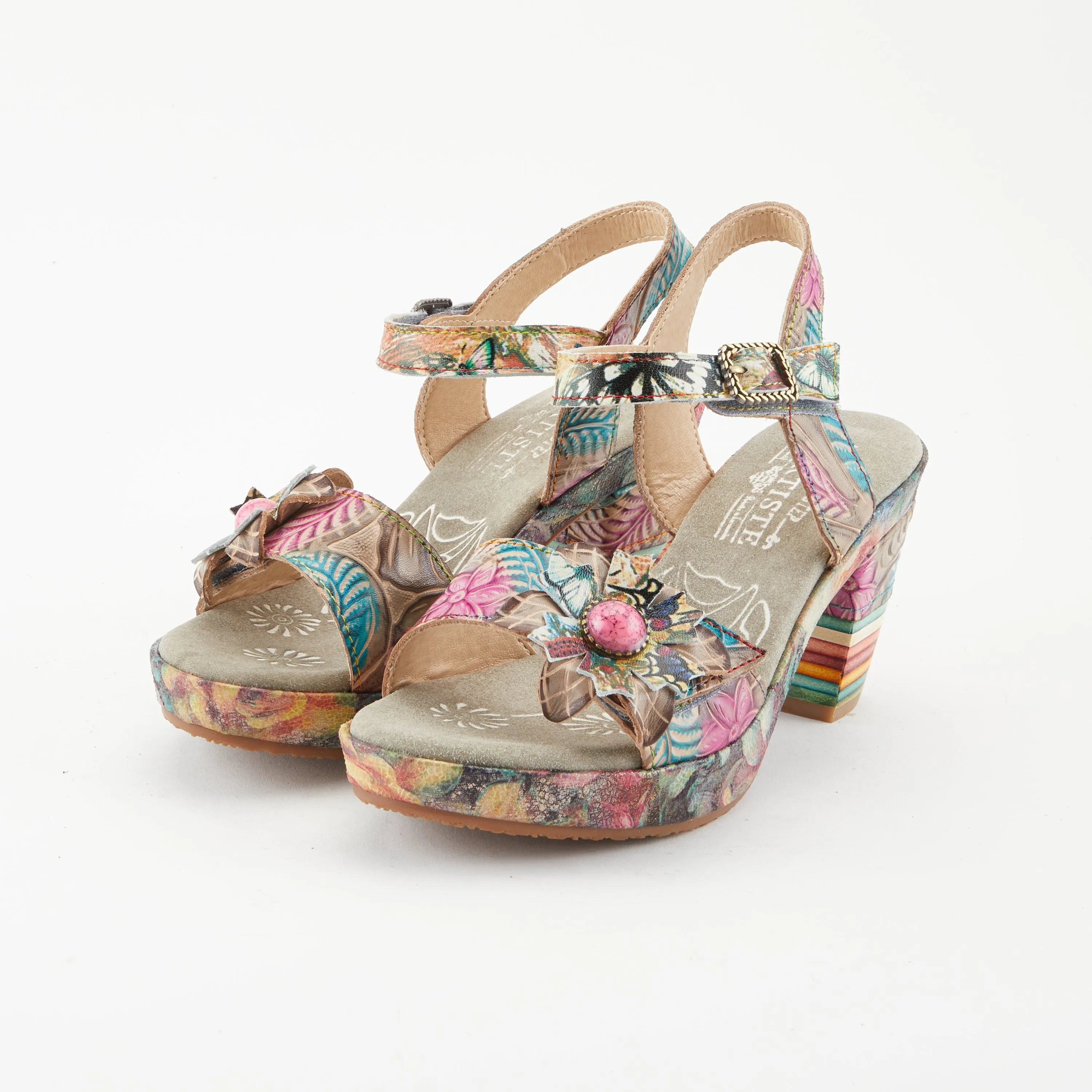 Spring Step Shoes  L'Artiste Leilanie Slingback Sandals Women's Multicolored Leather