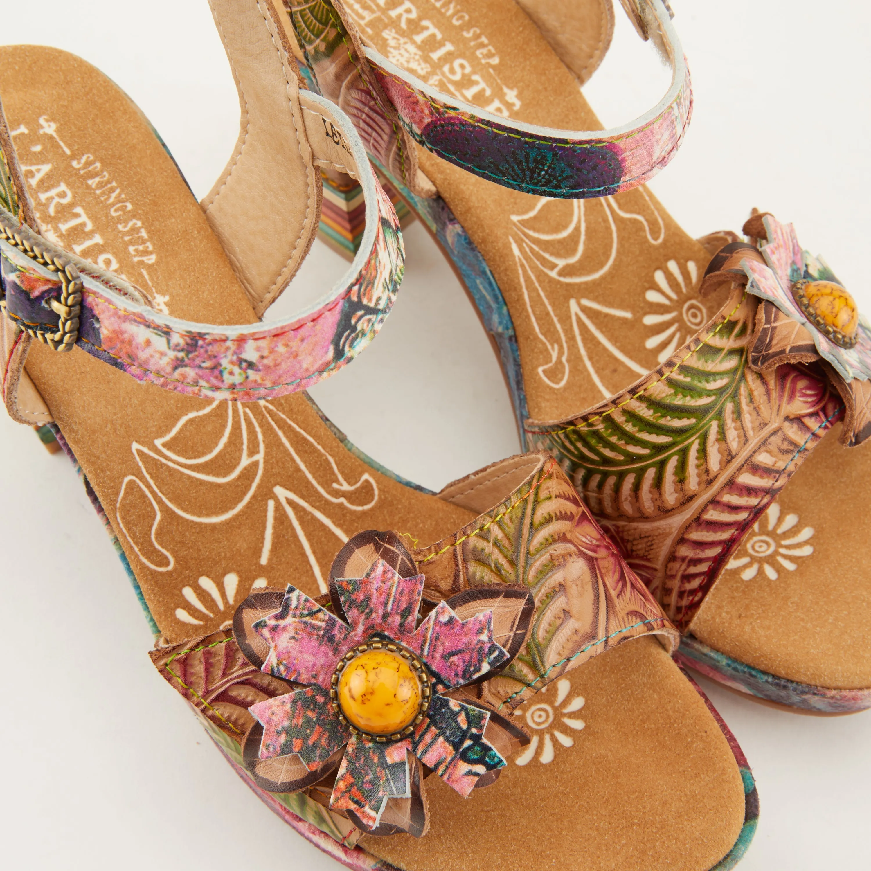 Spring Step Shoes  L'Artiste Leilanie Slingback Sandals Women's Multicolored Leather
