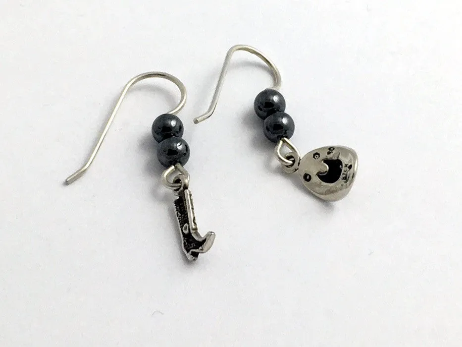 Sterling Silver Tiny Cowboy hat and boot dangle earrings-horse, cowgirl, boots