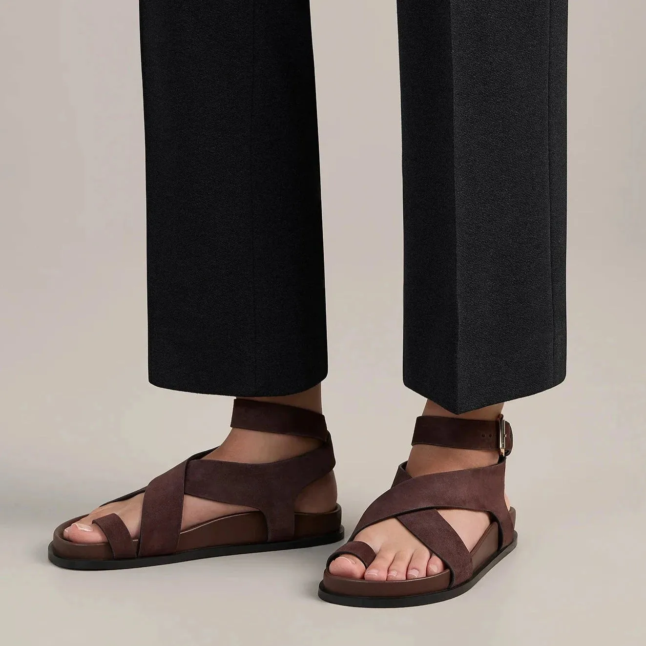 THE JALEN SANDAL - WALNUT SUEDE