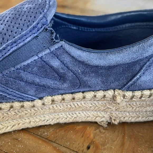 Tretorn Womens Emilia 3 Suede Blue Slip On Espadrille Sneakers Sea Blue 8.5