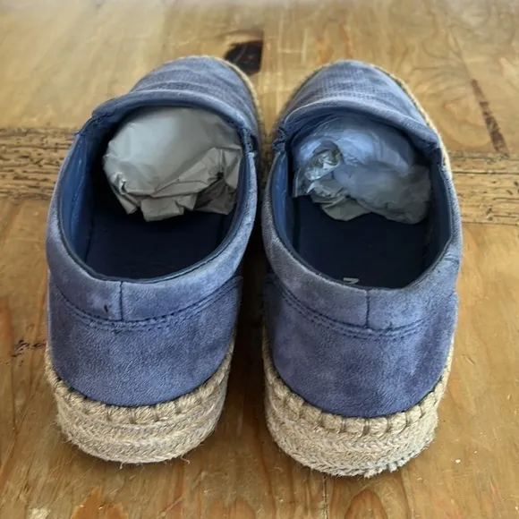 Tretorn Womens Emilia 3 Suede Blue Slip On Espadrille Sneakers Sea Blue 8.5