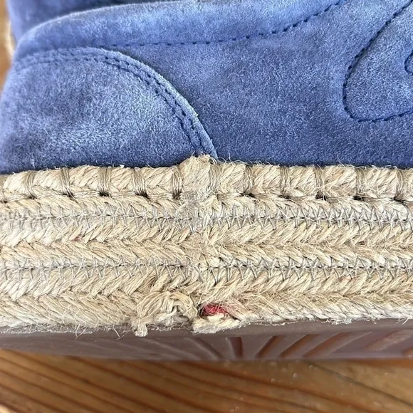 Tretorn Womens Emilia 3 Suede Blue Slip On Espadrille Sneakers Sea Blue 8.5