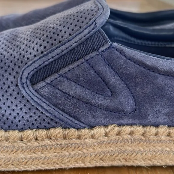 Tretorn Womens Emilia 3 Suede Blue Slip On Espadrille Sneakers Sea Blue 8.5