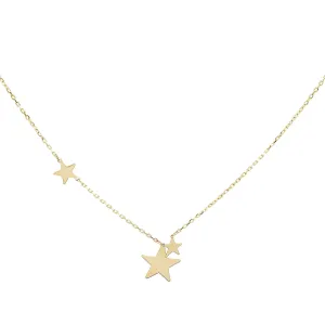 Trio Star Necklace 14K