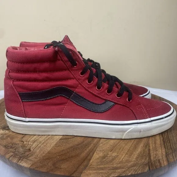 Vans Off The Wall Sk8 Hi Mens Red And Black Size 11 High Top Shoes