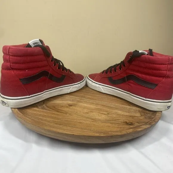 Vans Off The Wall Sk8 Hi Mens Red And Black Size 11 High Top Shoes