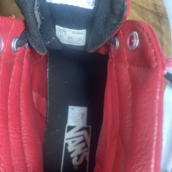 Vans Off The Wall Sk8 Hi Mens Red And Black Size 11 High Top Shoes