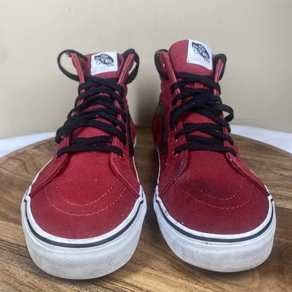 Vans Off The Wall Sk8 Hi Mens Red And Black Size 11 High Top Shoes