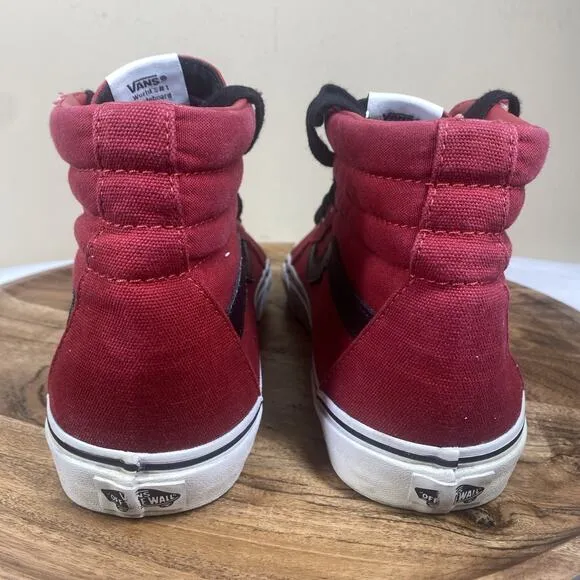 Vans Off The Wall Sk8 Hi Mens Red And Black Size 11 High Top Shoes