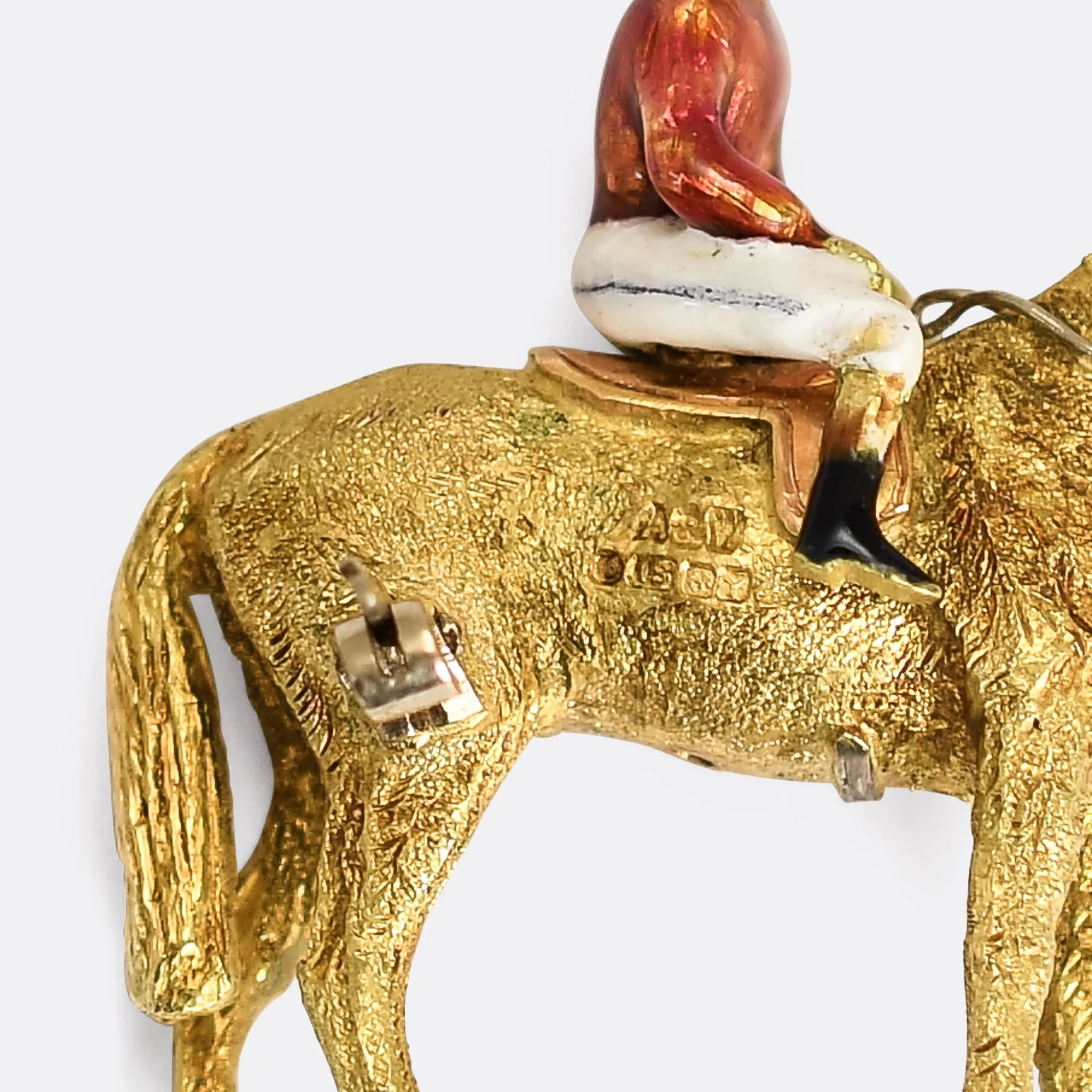 Vintage Alabaster & Wilson Horse & Jockey Brooch