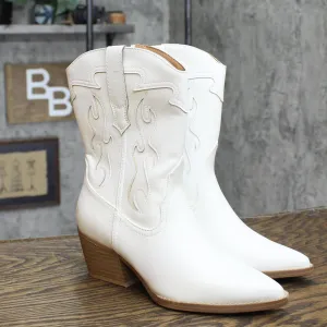 Wild Fable Women's Daytona Western Boots with Memory Foam Insole White 6M