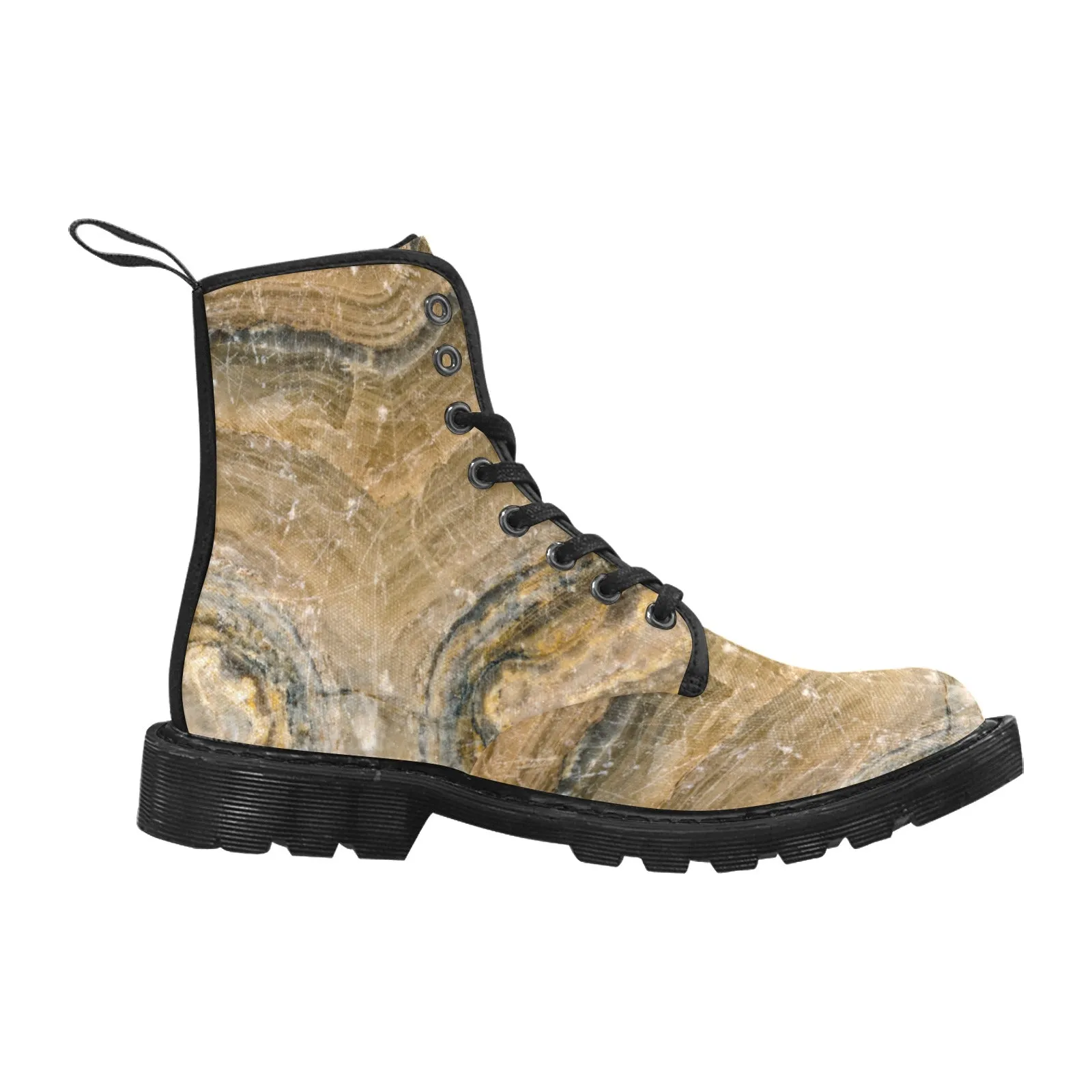 Women's Lace Up Canvas Boots - Petrified Wood
