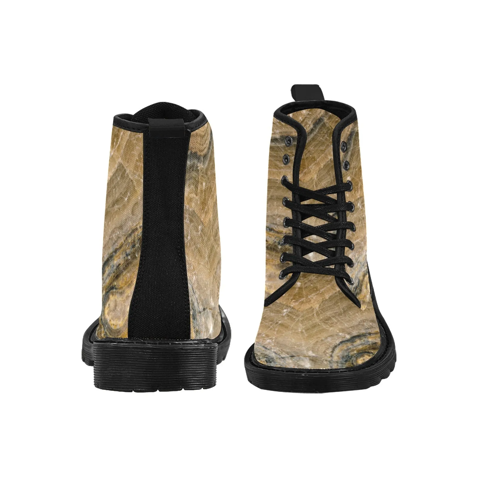 Women's Lace Up Canvas Boots - Petrified Wood