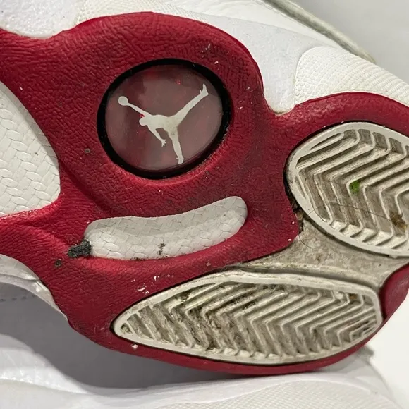 Youth size 4.5 Jordan Air 6 Rings Athletic Sneakers Great Condition white &amp; red